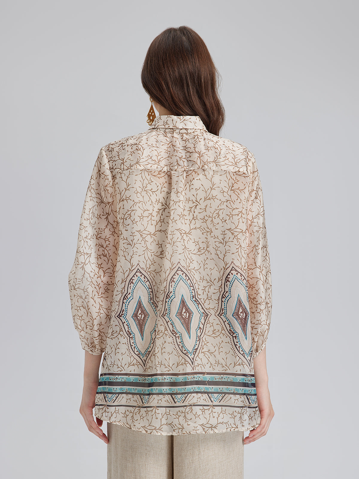 Önden Bağlamalı Vintage Çiçekli Bluz