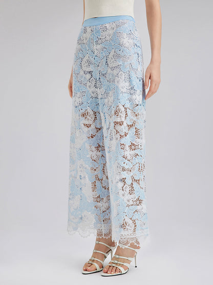 İki Renkli Dantelli Barok Kelebekli Pantolon