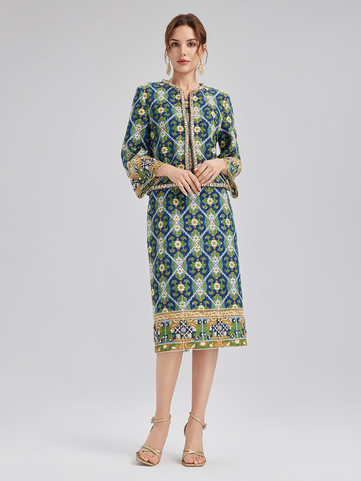 Taş Kenarlı Güpür Dantel Ceket