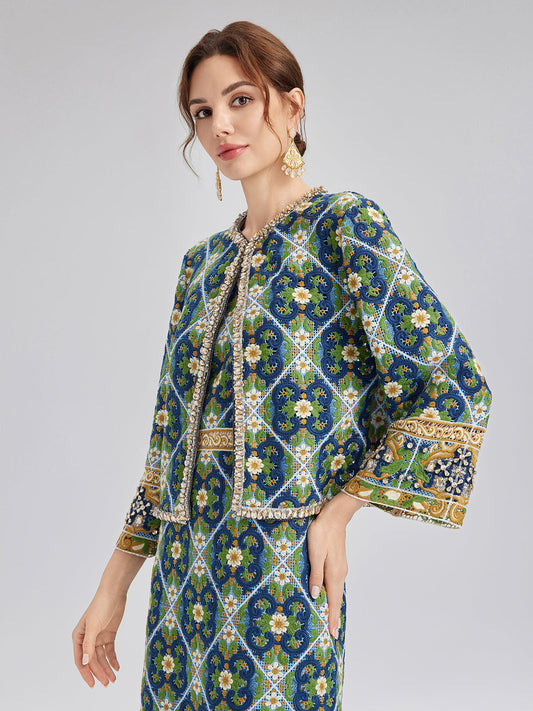 Taş Kenarlı Güpür Dantel Ceket