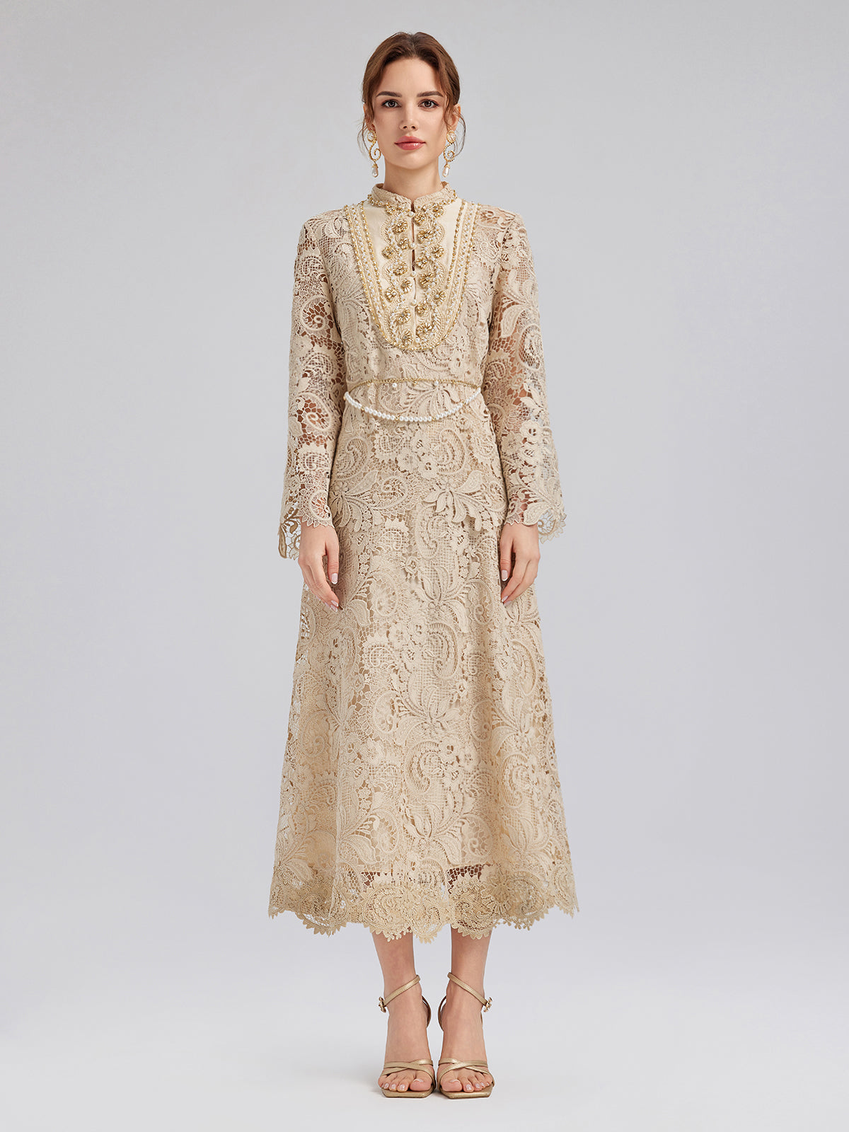 Güpür Dantel Barok Boncuklu Bluz