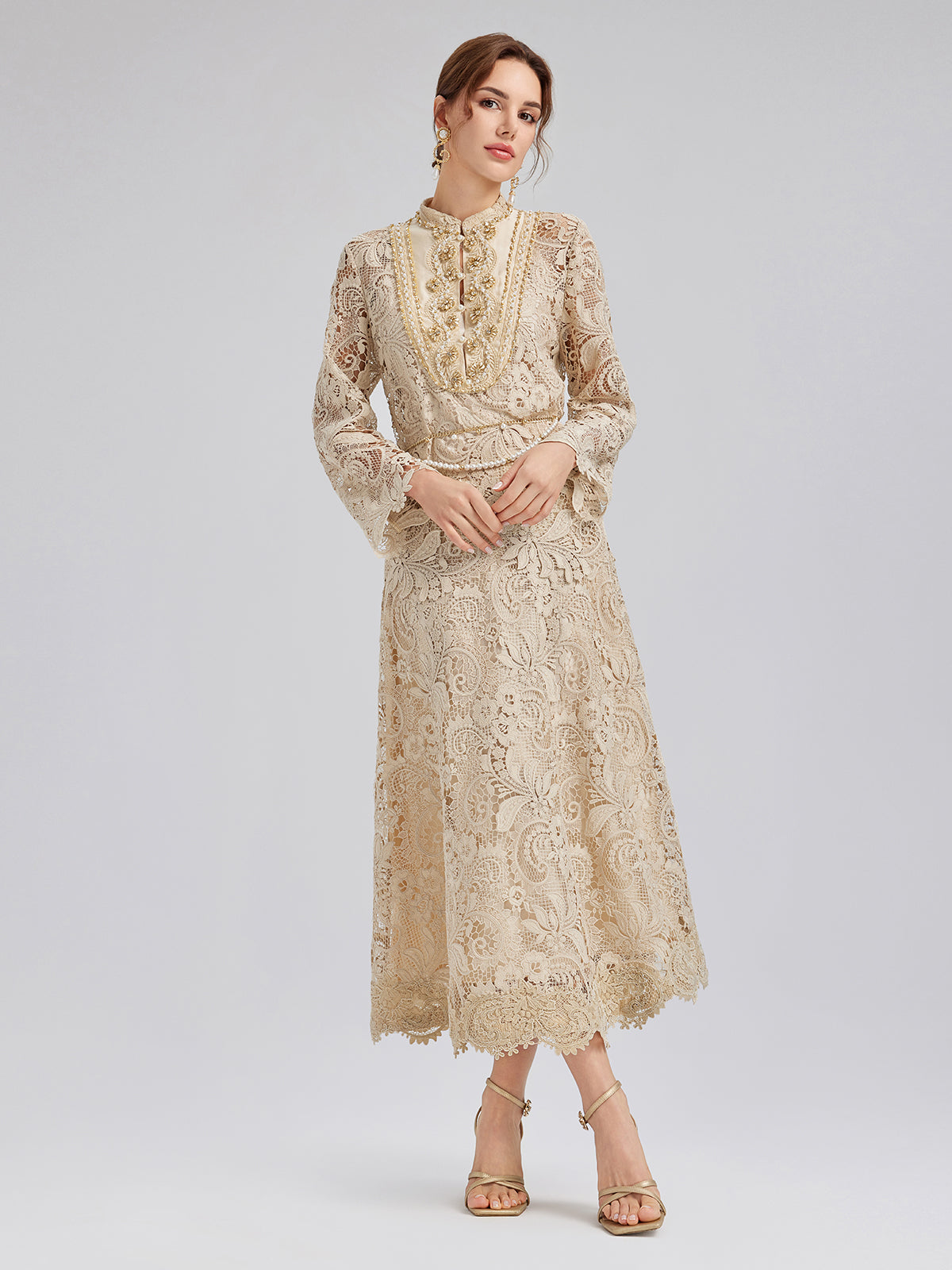 Güpür Dantel Barok Boncuklu Bluz