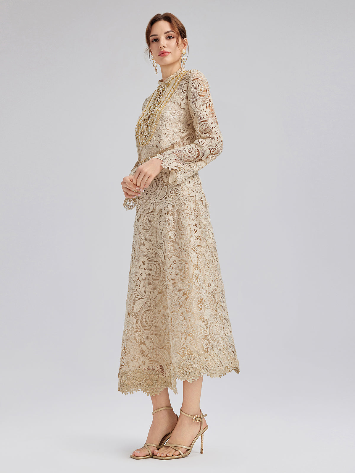 Güpür Dantel Barok Boncuklu Bluz