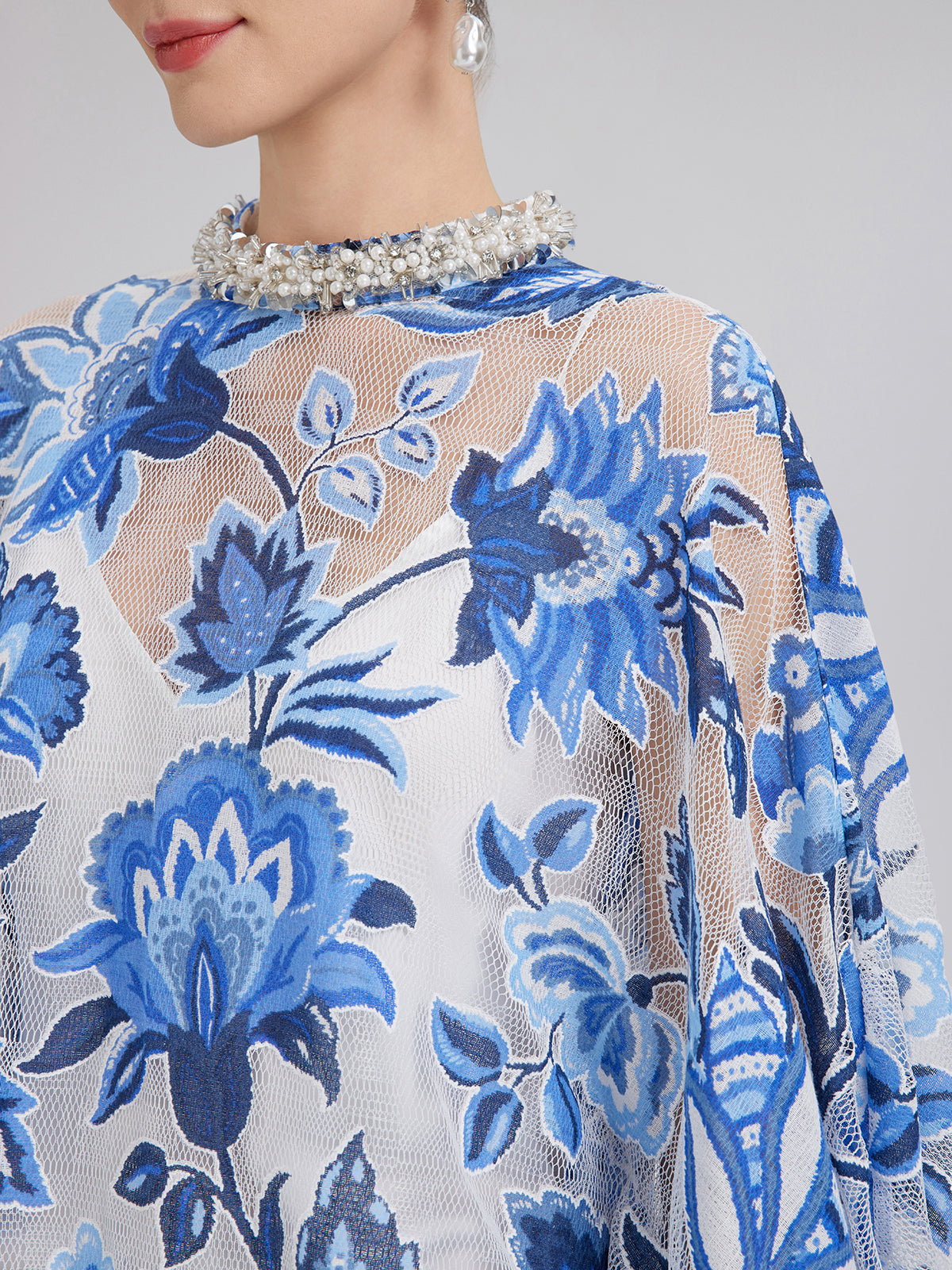 Dantel Jakar Pelerinli Bluz