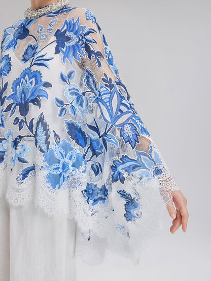 Dantel Jakar Pelerinli Bluz