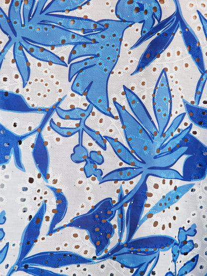 El İşlemeli Taşlı Çiçekli Bluz