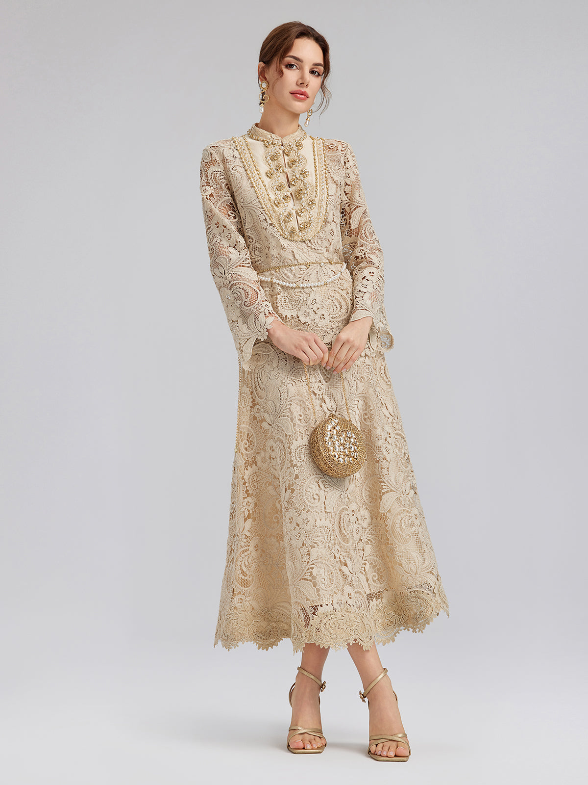 Güpür Dantel Barok Boncuklu Bluz