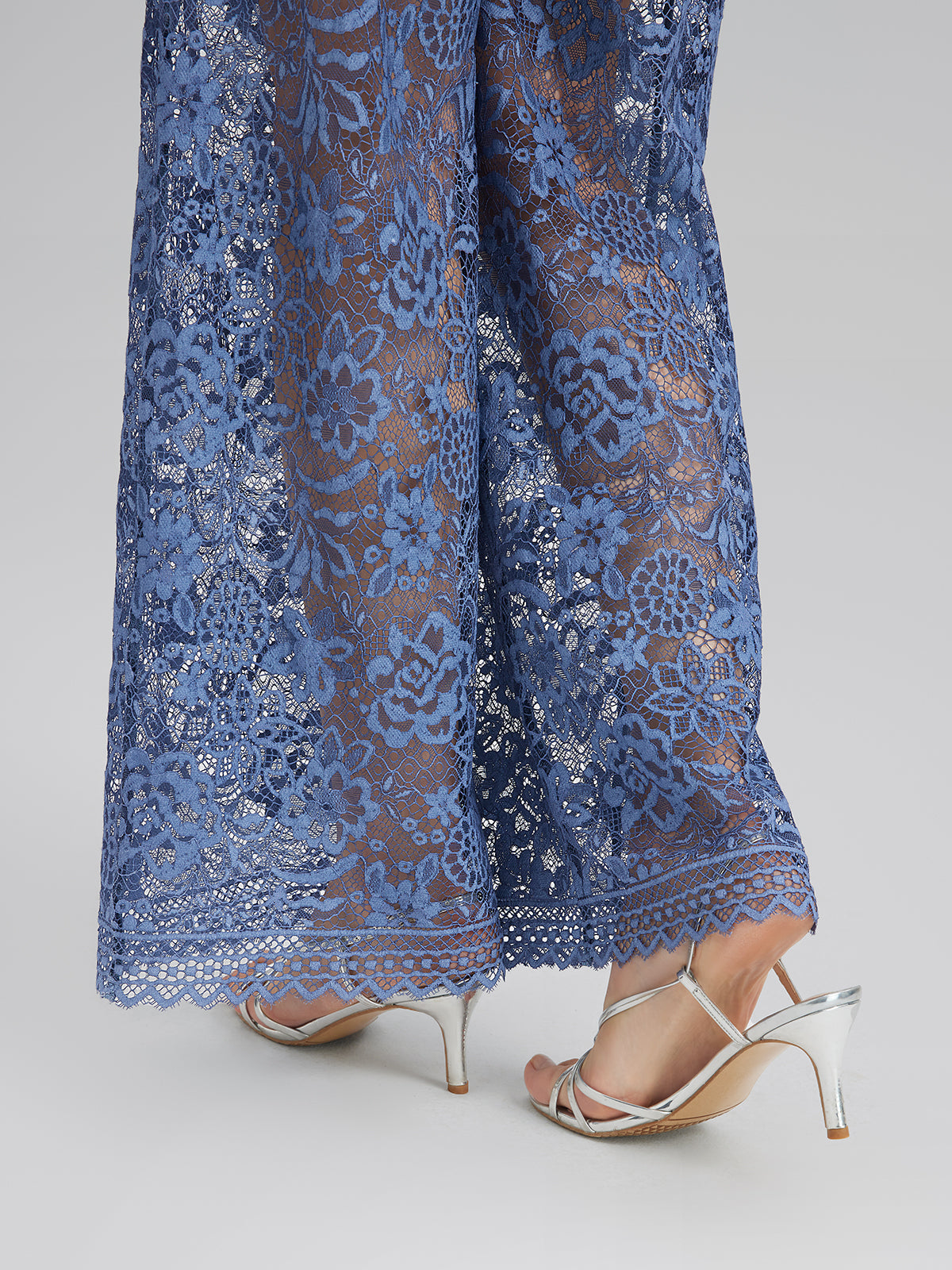 Kum Yıkamalı Dantelli Beli Lastikli Pantolon