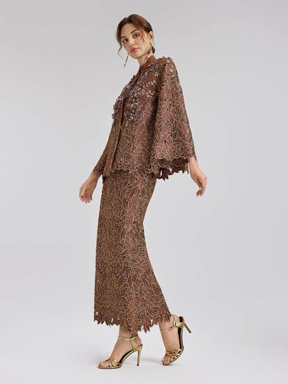 Özel Dantel İşlemeli Gizli Fermuarlı Etek