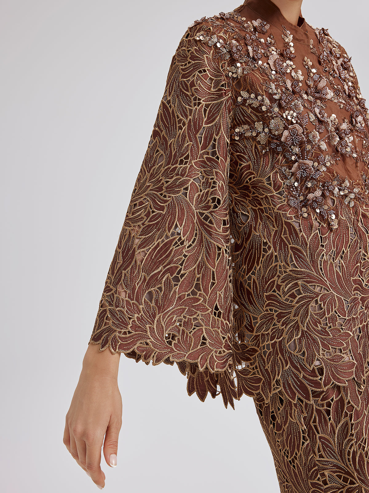 Özel Dantel İşlemeli Boncuklu Aplike Ceket