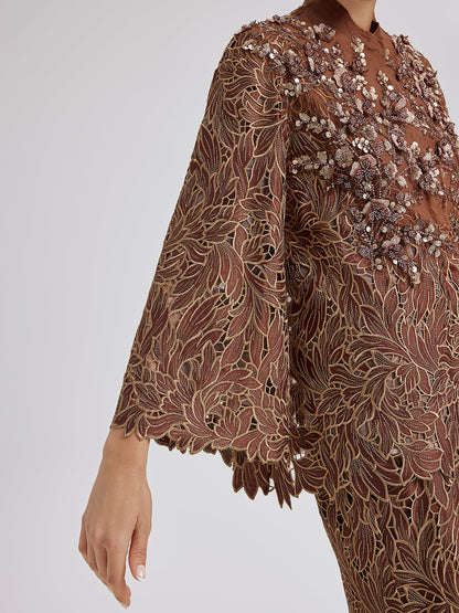 Özel Dantel İşlemeli Boncuklu Aplike Ceket