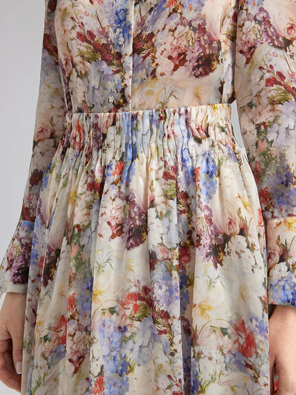 İpek Organze Barok Desenli Etek