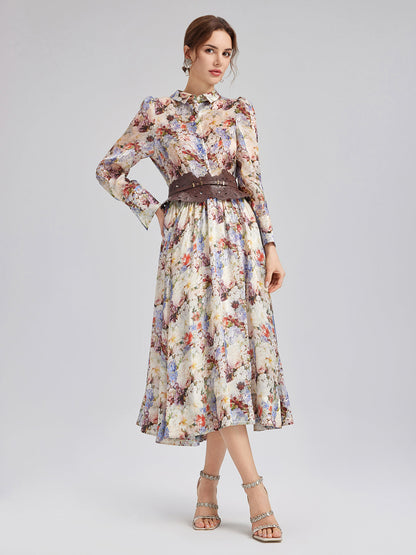 İpek Organze Barok Desenli Etek