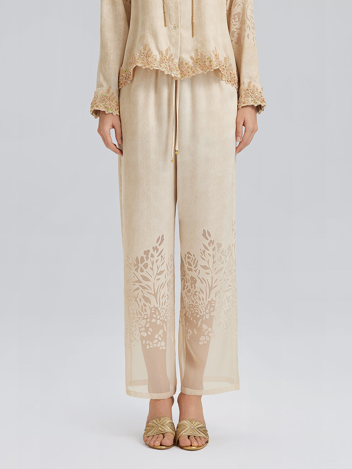 Özel Kot Efektli Renk Geçişli Lastikli Pantolon