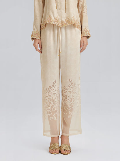 Özel Kot Efektli Renk Geçişli Lastikli Pantolon