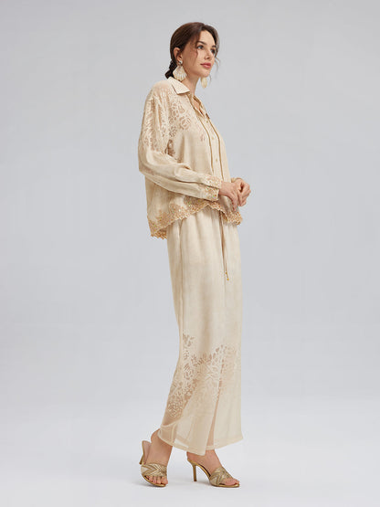 Özel Kot Efektli Renk Geçişli Lastikli Pantolon