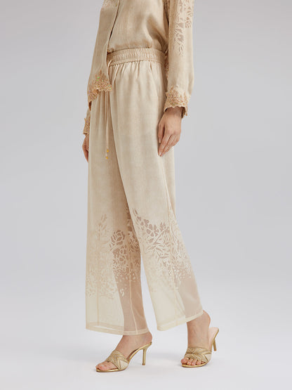 Özel Kot Efektli Renk Geçişli Lastikli Pantolon