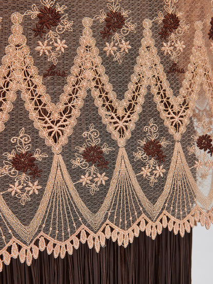 El İşlemesi Pullu Nakışlı Çiçekli Dantel Bluz