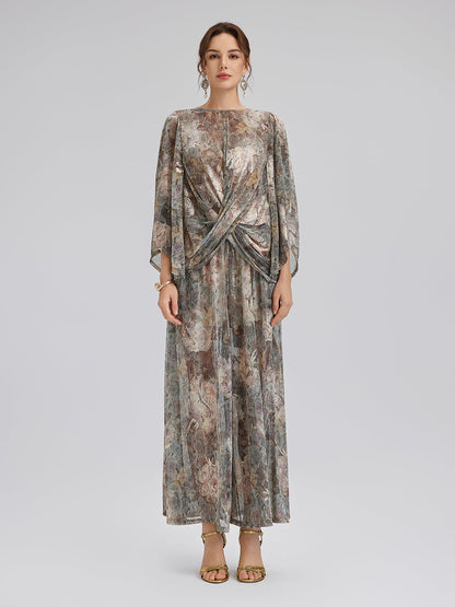 Varak Baskılı Simli Triko İpli Pantolon