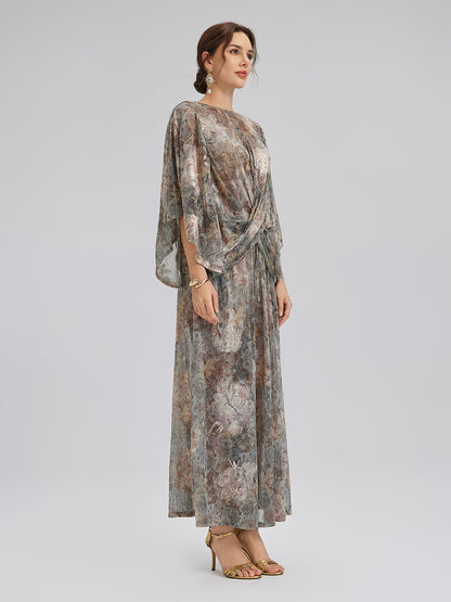 Varak Baskılı Simli Triko Kruvaze Bluz