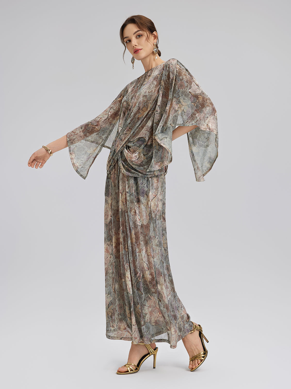 Varak Baskılı Simli Triko İpli Pantolon