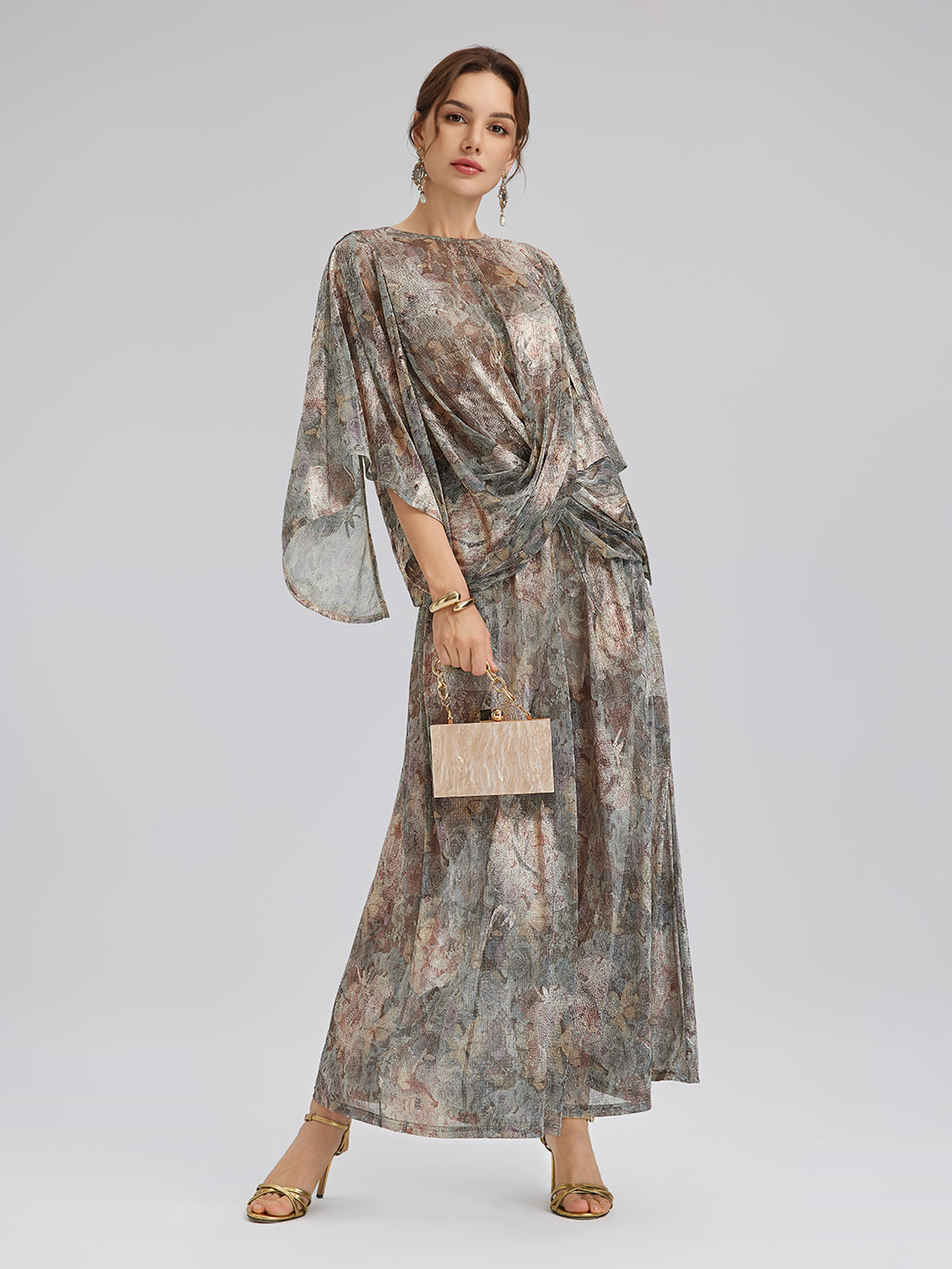 Varak Baskılı Simli Triko İpli Pantolon