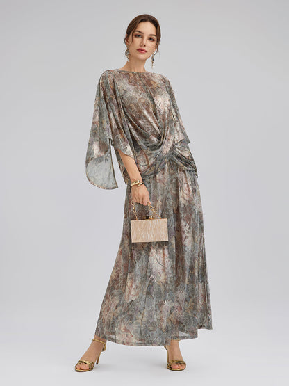 Varak Baskılı Simli Triko İpli Pantolon