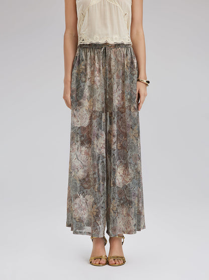 Varak Baskılı Simli Triko İpli Pantolon