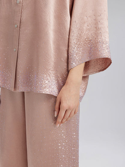 Taşlı Truvakar Kollu Gömlek