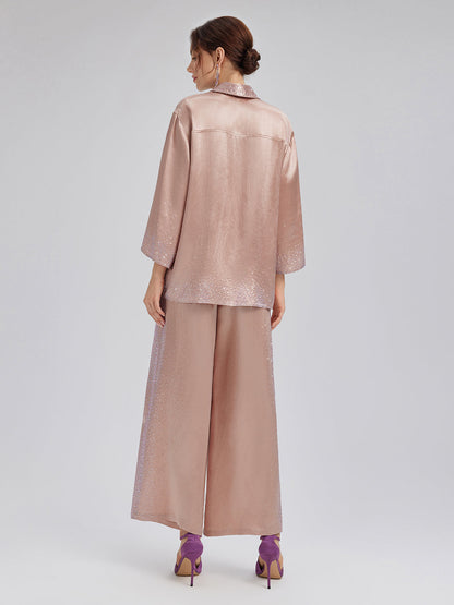 Taşlı Beli Lastikli Bol Pantolon