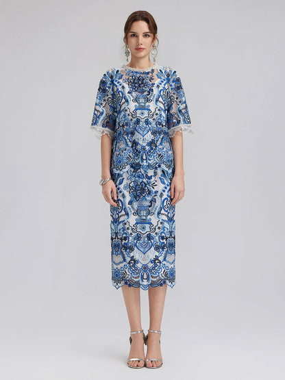 Güpür Dantel Arkası Yırtmaçlı Etek