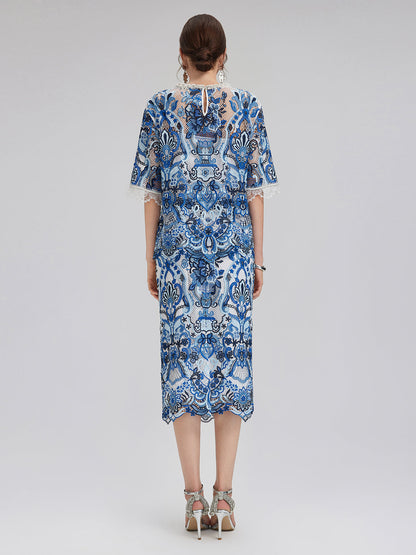 Güpür Dantel El İşlemesi Taşlı Kazak