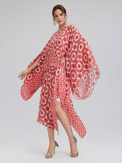 İpek Desenli Bağlamalı Etek