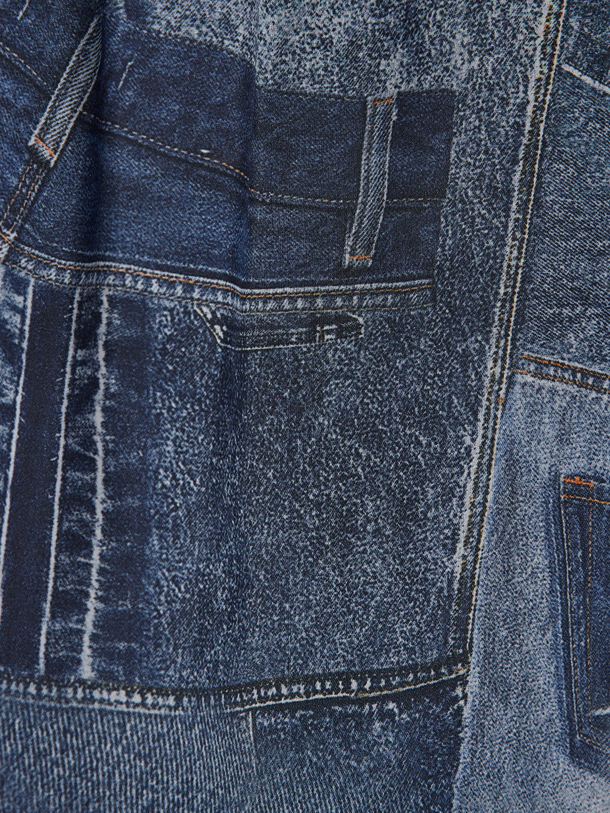 İpek Şifon Kot Desenli Gömlek