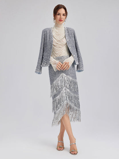 Fransız Pullu Püsküllü Tüvit Etek