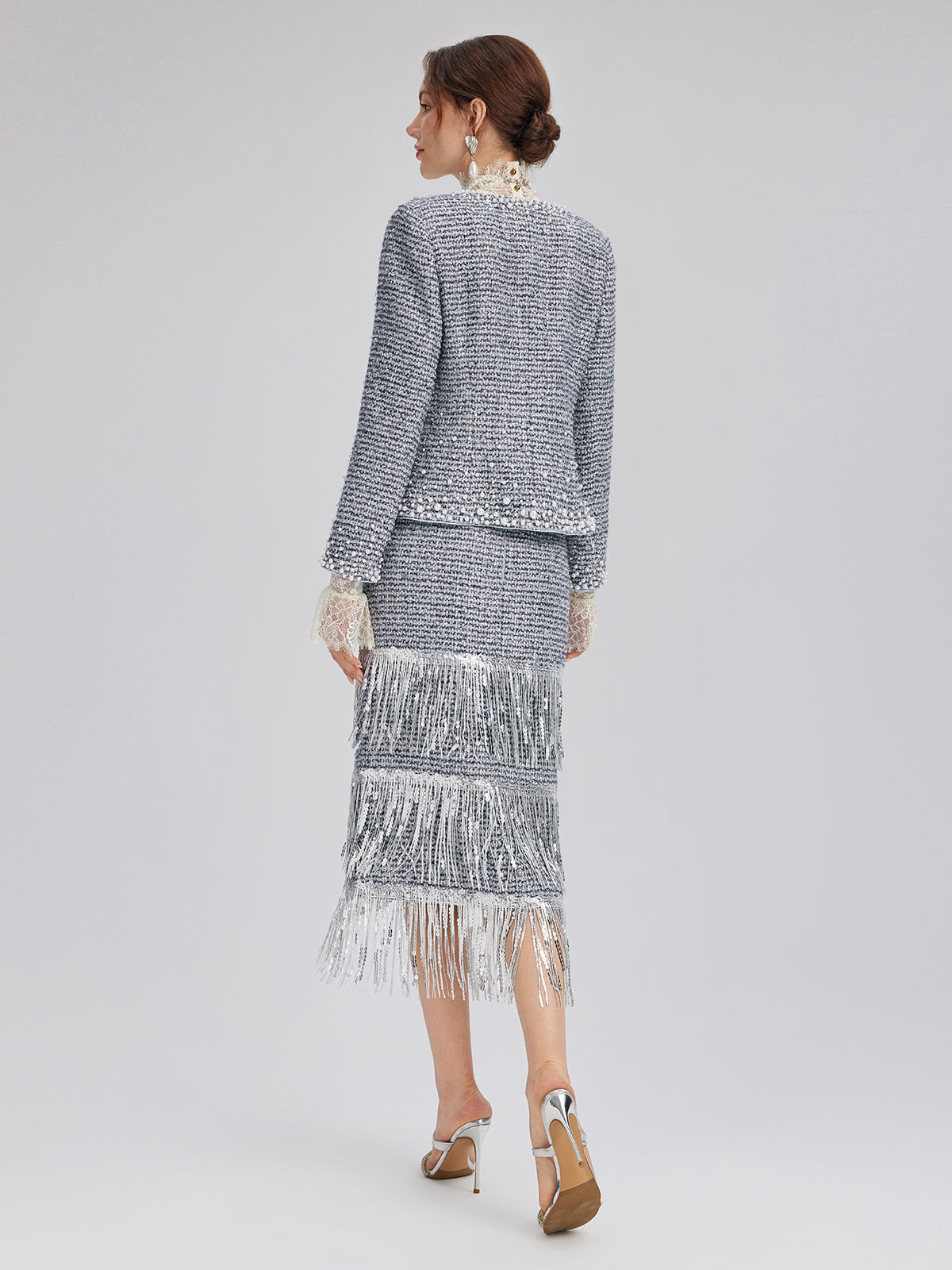 Fransız Pullu Püsküllü Tüvit Etek