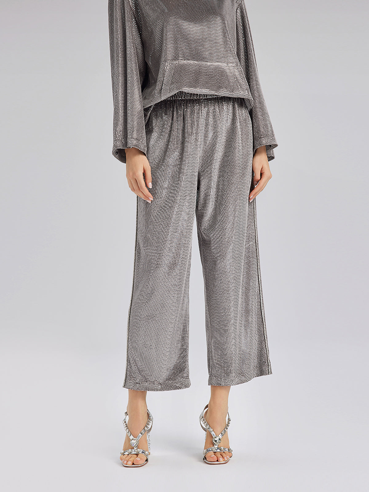 Tüyleri Çıkabilir El İşlemesi Lastikli Pantolon