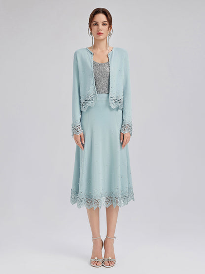 Taşlı Dantel Triko Lastikli Etek