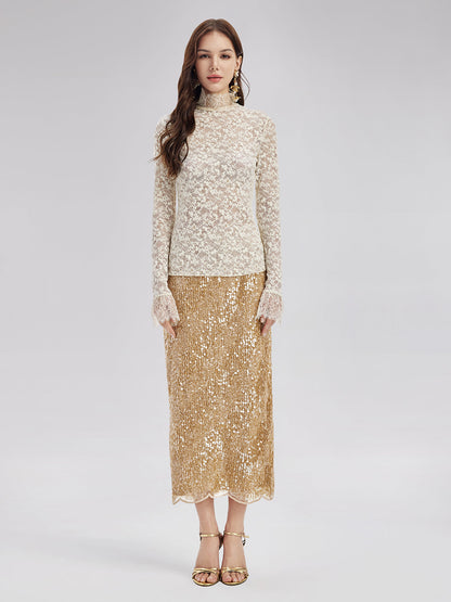 Fransız Dantelli Kazak Bluz