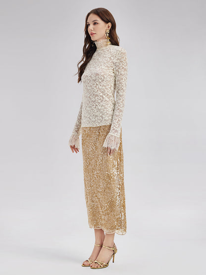 Fransız Dantelli Kazak Bluz