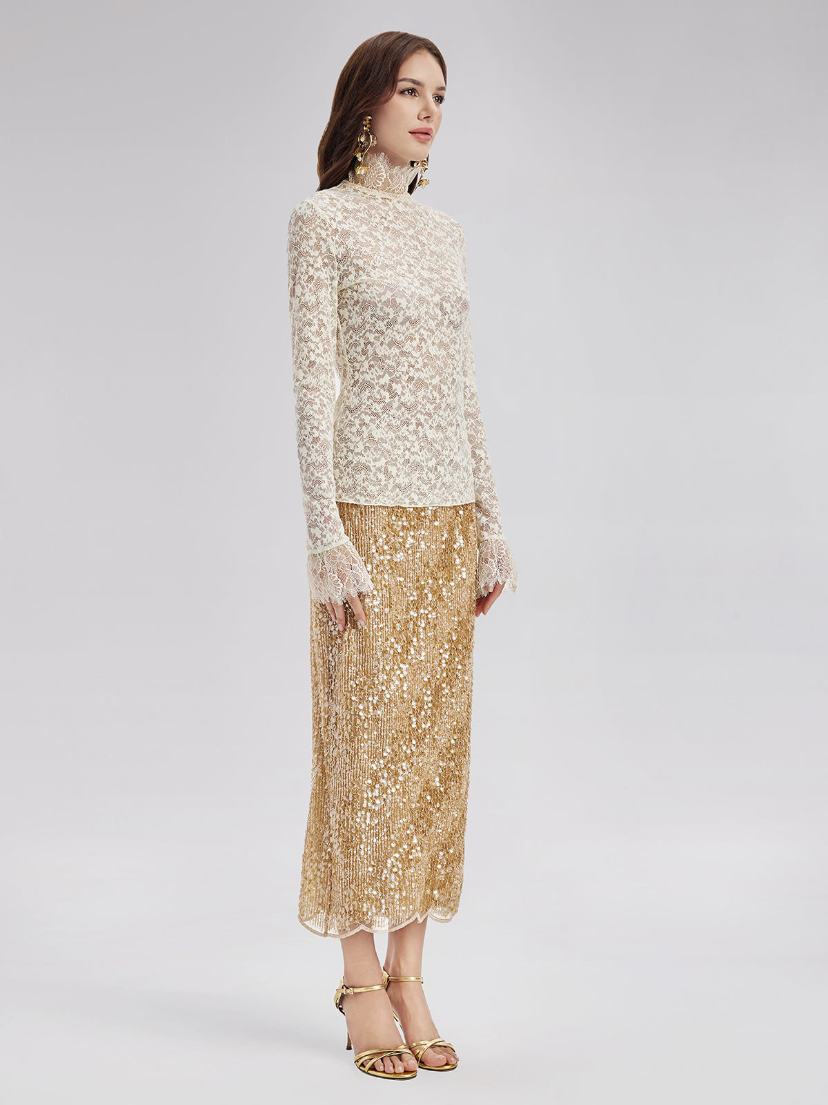 Fransız Dantelli Kazak Bluz