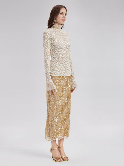 Fransız Dantelli Kazak Bluz