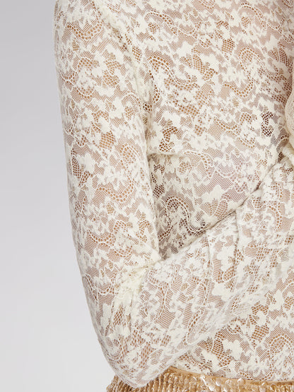 Fransız Dantelli Kazak Bluz