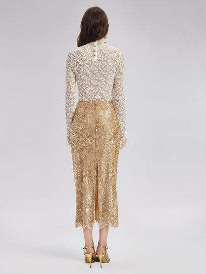 Fransız Dantelli Kazak Bluz