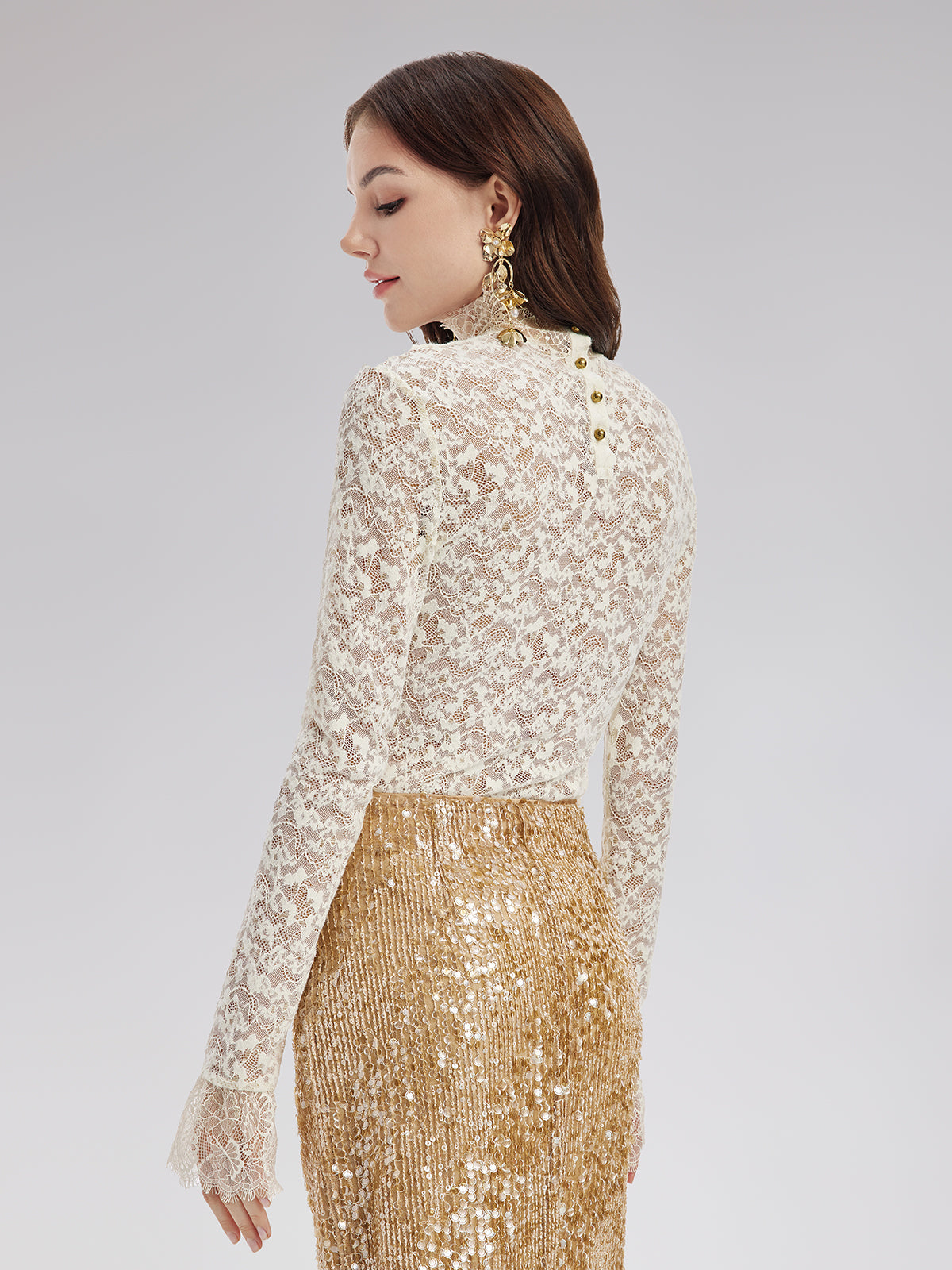 Fransız Dantelli Kazak Bluz