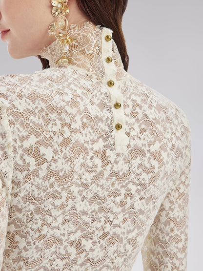 Fransız Dantelli Kazak Bluz