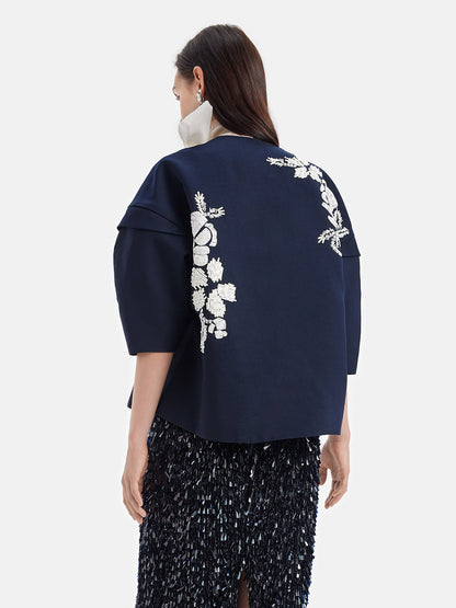 El İşlemeli Boncuklu Kısa Ceket