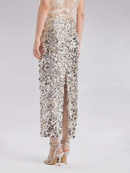 Pullu İşlemeli Esnek Etek