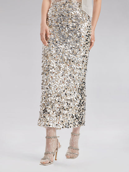 Pullu İşlemeli Esnek Etek