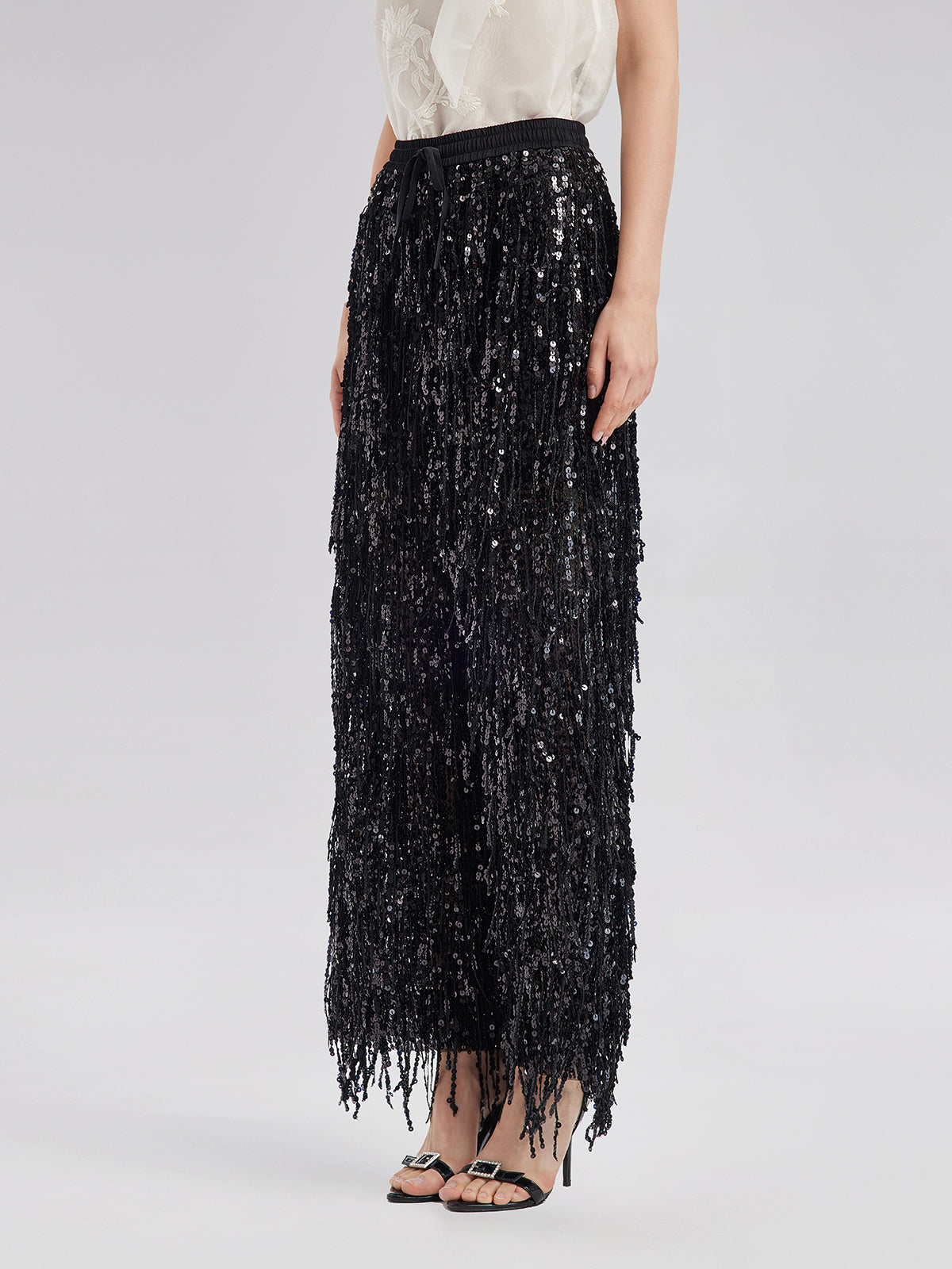 Pullu Püsküllü Beli Lastikli Pantolon